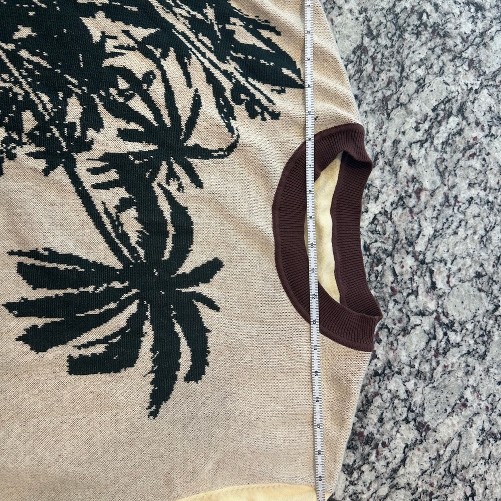 Palm Trees Graphic Knit Sweater T-Shirt - Picture 3 of 5